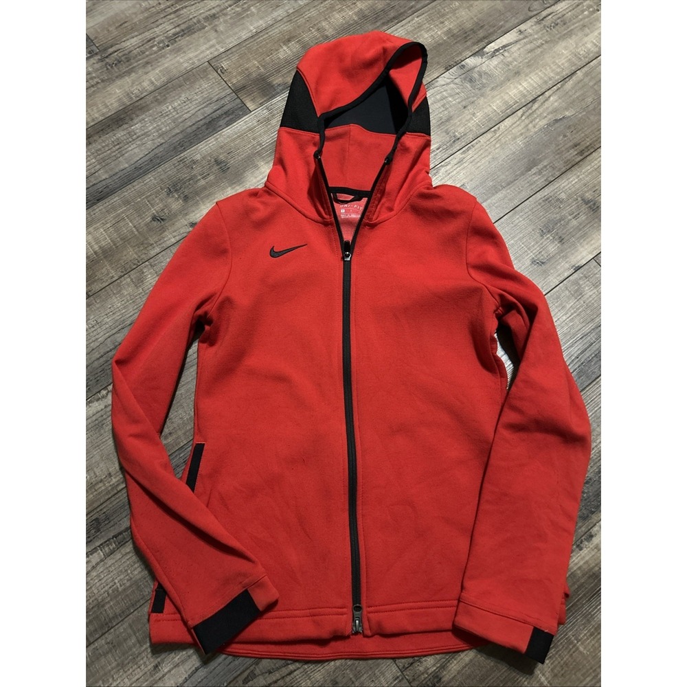 Nike‎ Dri-Fit Showtime Basketball Hoodie Jacket Red Women's Sz S 930725-657